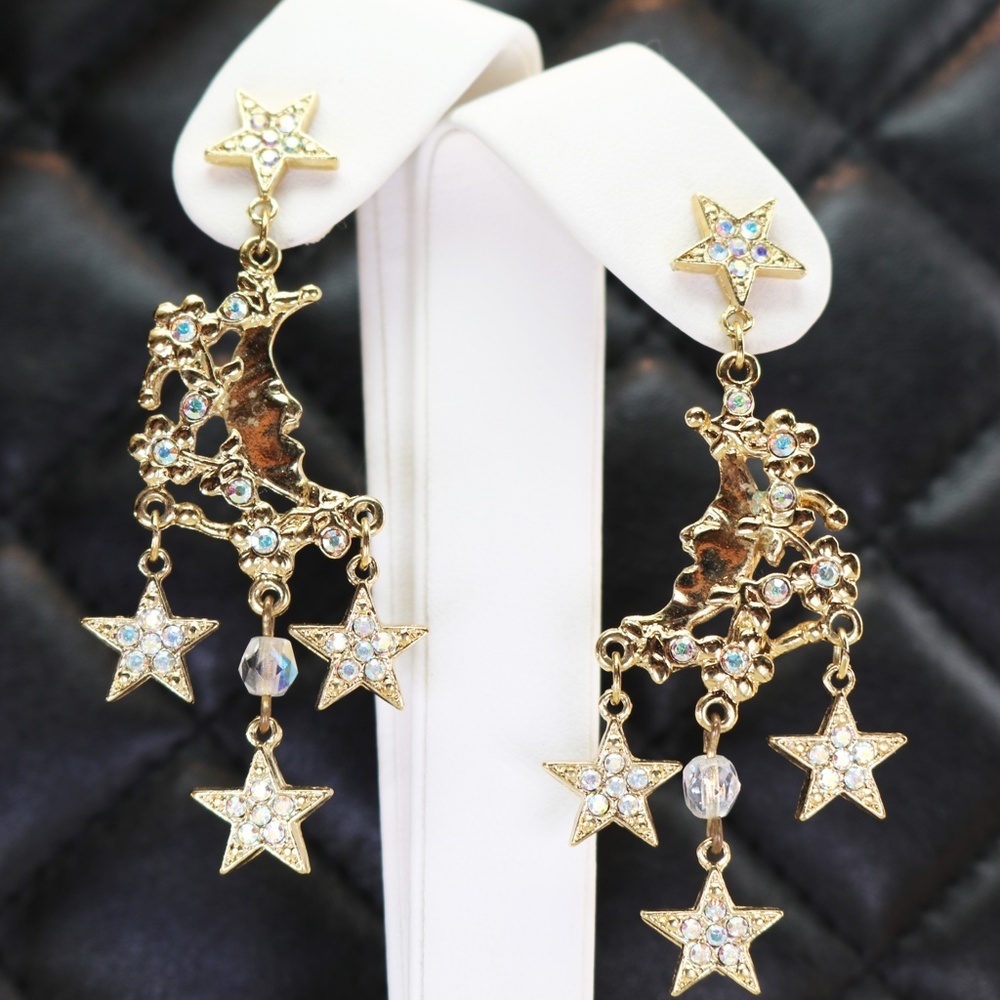✨🌙 Magical Moon & Star Earrings by Kirks Folly 🌙